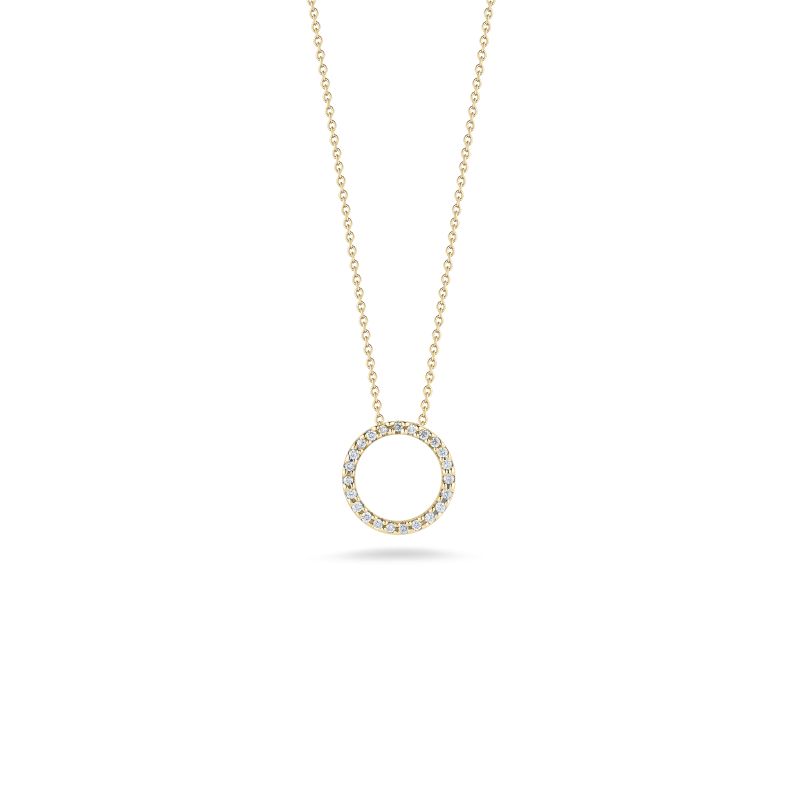 Roberto Coin Roberto Coin: 18 Karat Yellow Gold  Diamond Circle Pendant 0.09 Ct