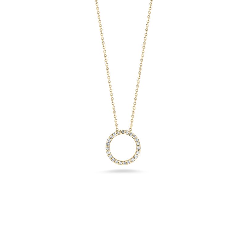 Roberto Coin Roberto Coin: 18 Karat Yellow Gold  Diamond Circle Pendant 0.09 Ct