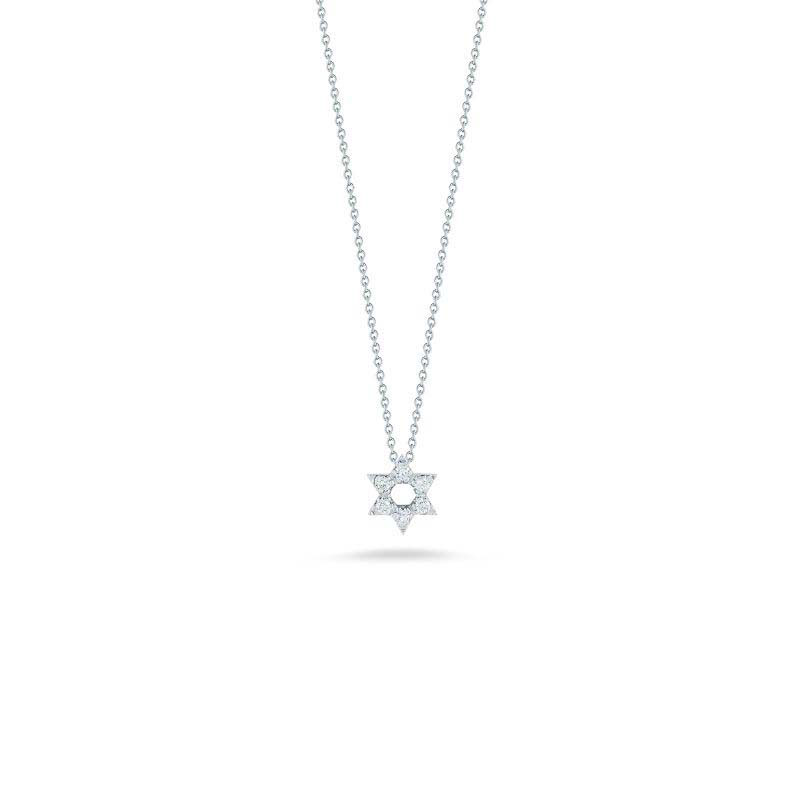 Roberto Coin 18 Karat White Gold Star Of David Pendant With Diamonds