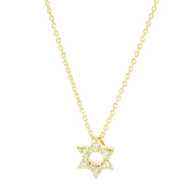 Roberto Coin 18K Yellow Gold Tiny Treasures Diamond Star Of David Pendant