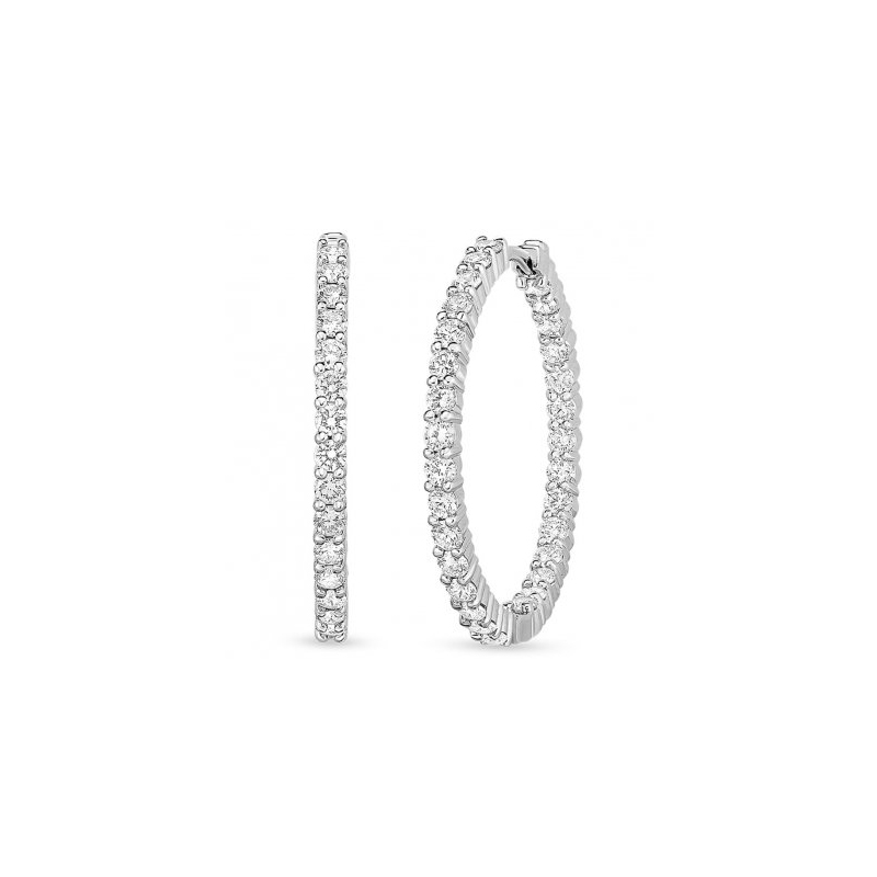 Roberto Coin 18K Gold Medium Perfect Diamond Hoop Earrings