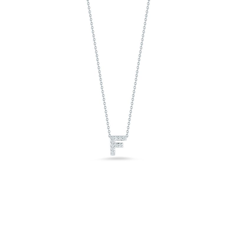 Roberto Coin 18 Karat White Gold Love Letter "F" Pendant With Diamonds