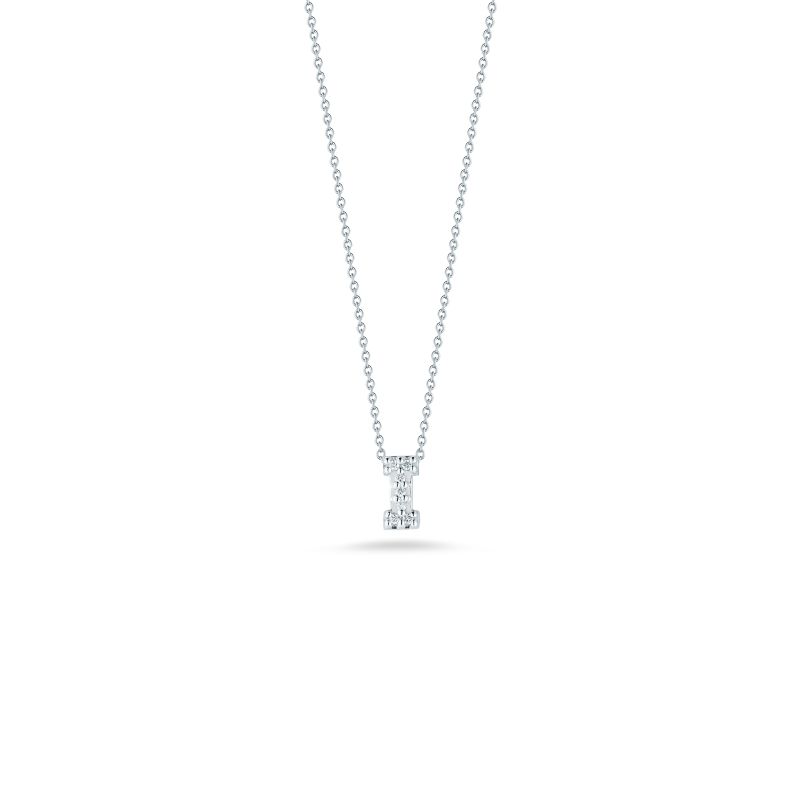 Roberto Coin Roberto Coin:  18 Karat White Gold Love Letter I Pendant With 8=0.04Tw Round Diamonds
Length: 16"-18"