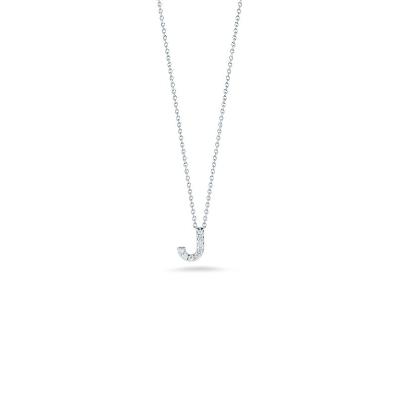 Roberto Coin 18 Karat White Gold Love Letter "J" Pendant With Diamonds