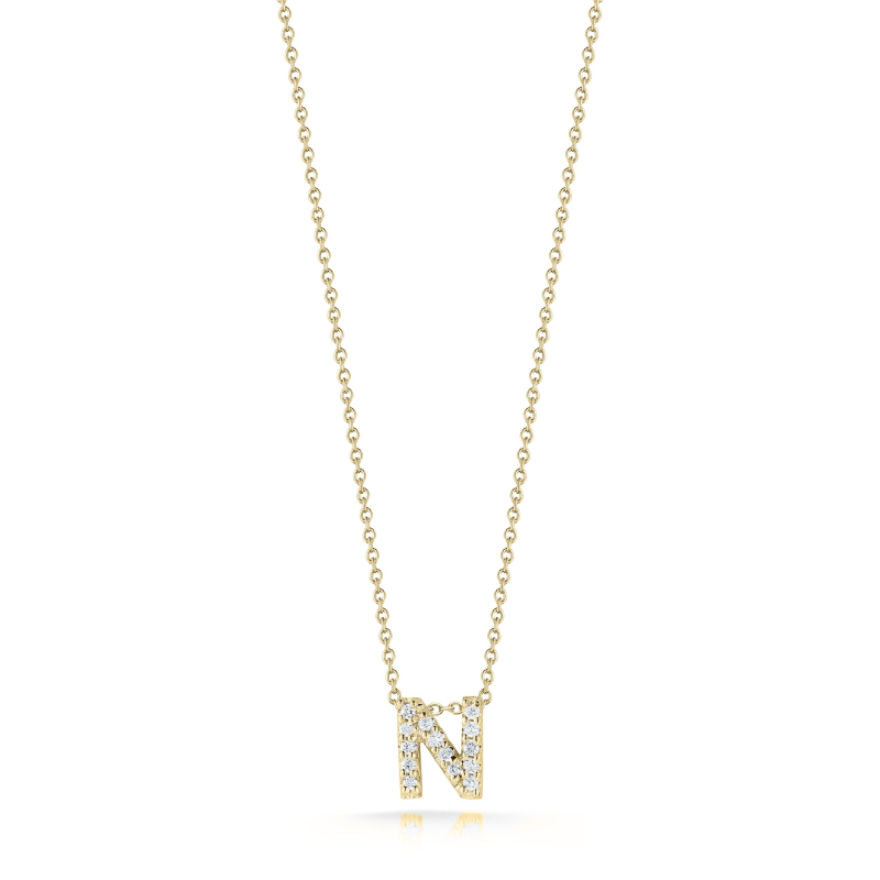 Roberto Coin 18K Yellow Gold Tiny Treasure Love Letter "N" Pendant Necklace