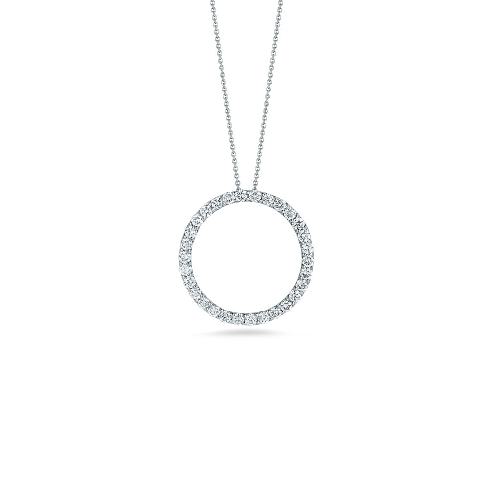 Roberto Coin 18Kt Gold Circle Pendant With Diamonds