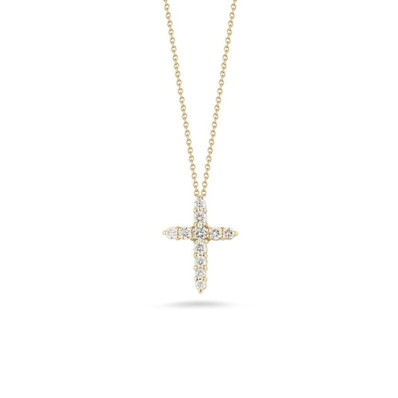 Roberto Coin 18K Yellow Gold Tiny Treasures Crosses Tapered Cross Pendant Necklace