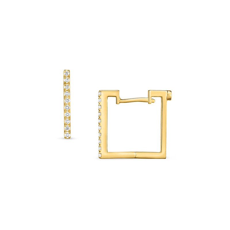 Roberto Coin 18K Gold Diamond Square Earrings