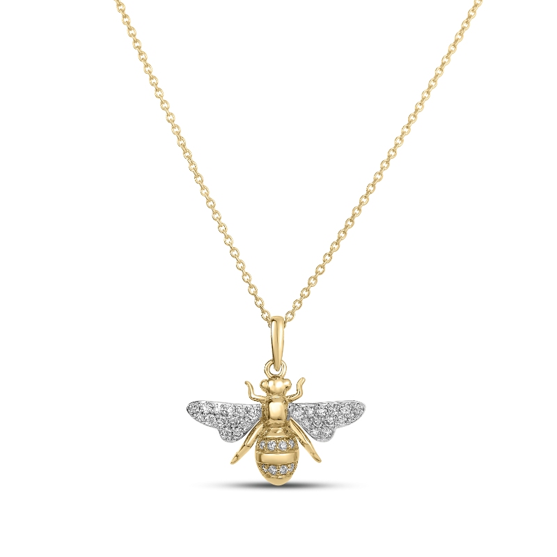 Roberto Coin 18K Yellow Gold And 18K White Gold Tiny Treasures Bumble Bee Pendant Necklace