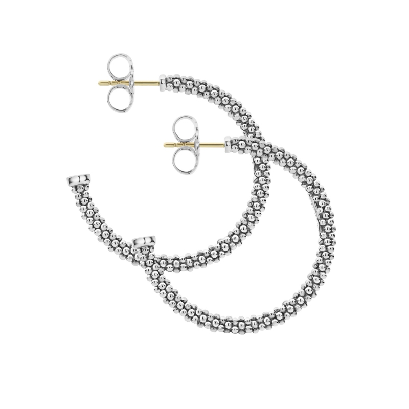 Lagos Signature Caviar Small Caviar Hoop Earrings