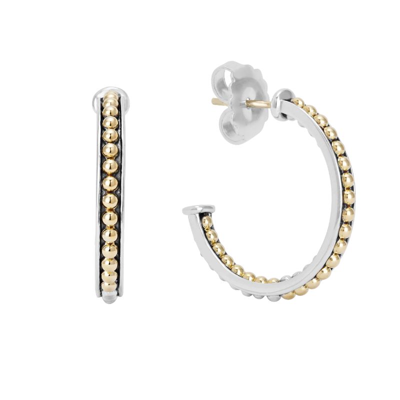 Lagos Sterling Silver And 18K Yellow Gold Ksl Beaded Hopp Earrings