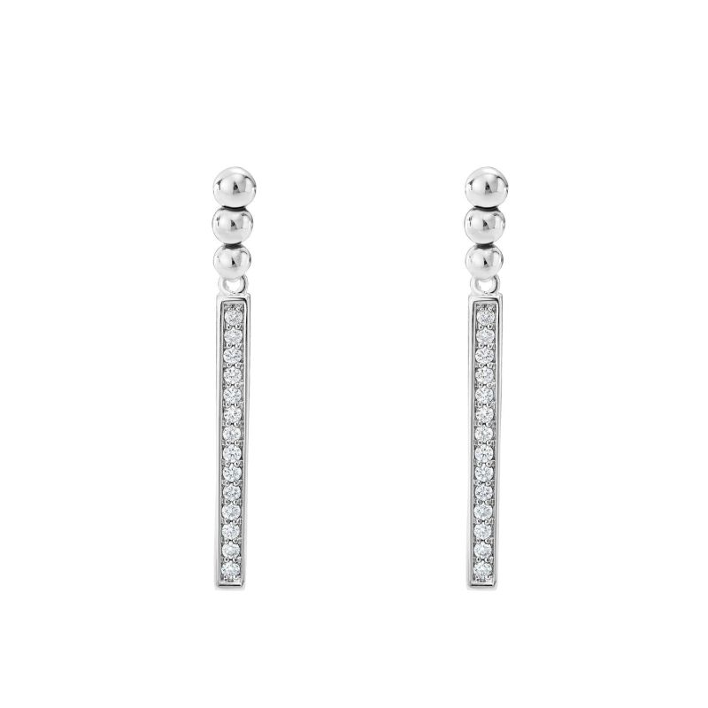 Lagos Sterling Silver Caviar Spark Linear Drop Earrings