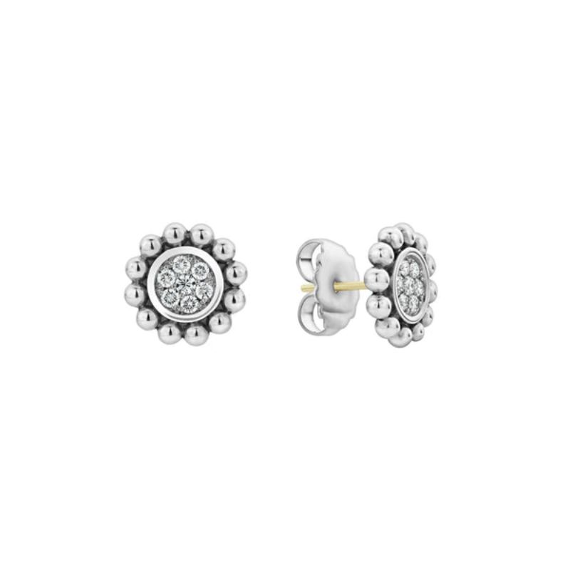 Lagos Sterling Silver And 14K Yellow Gold Signature Caviar Beaded Stud ...