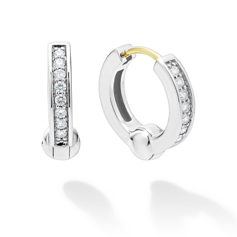 Lagos Sterling Silver Caviar Spark Huggie Hoop Earrings