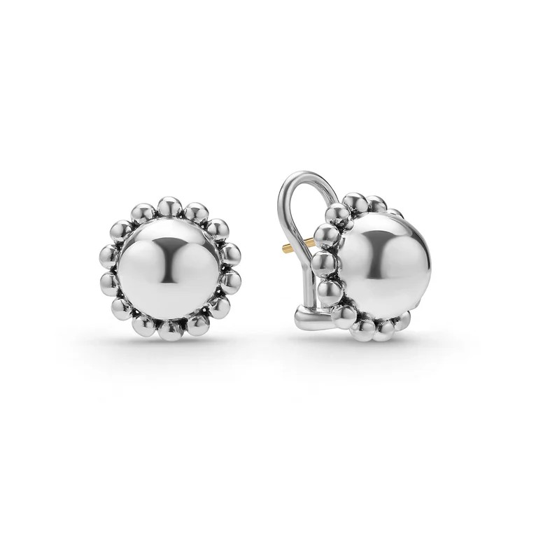Lagos Caviar Bubbly 15mm Round Omega Clip Earrings