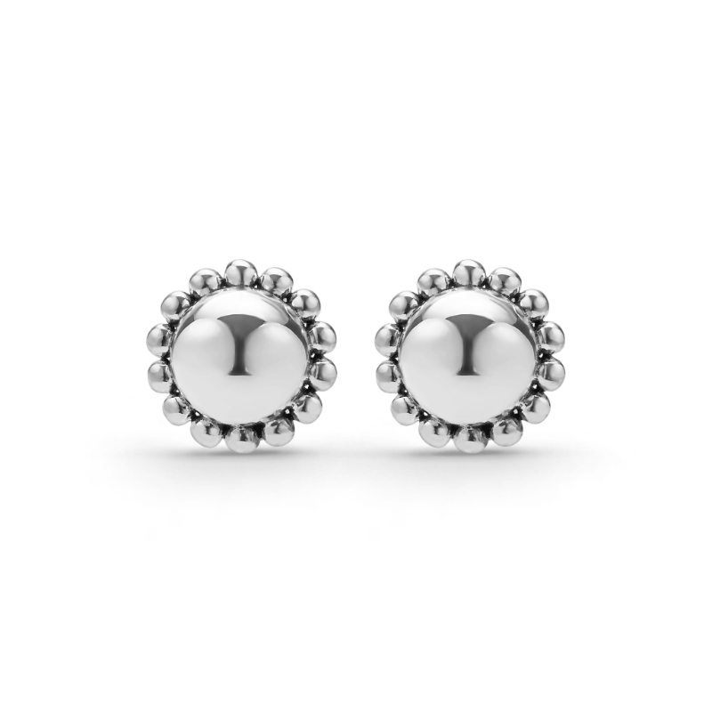 Lagos Caviar Bubbly 15mm Round Omega Clip Earrings