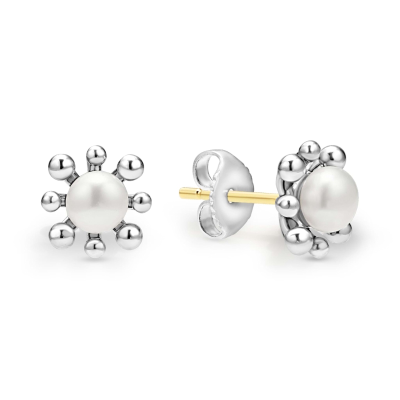 Lagos Luna Fleur Pearl Stud Earrings