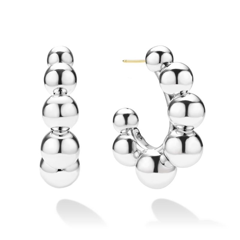 Lagos Caviar Bubbly Large Beaded Hoop Earrings