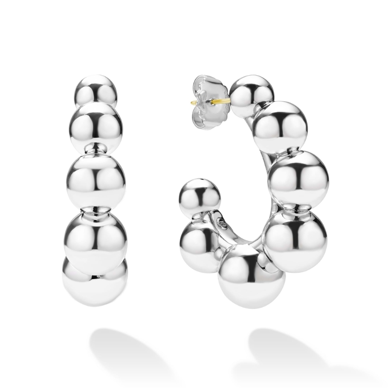 Lagos Caviar Bubbly Large Beaded Hoop Earrings