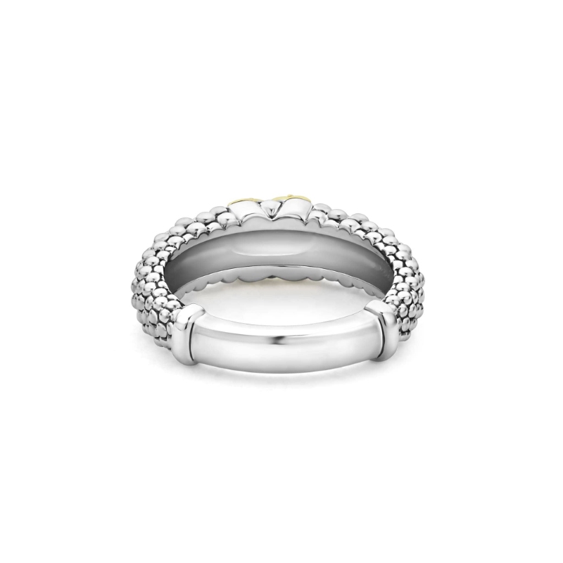 Lagos Embrace Two-Tone X Caviar Diamond Ring