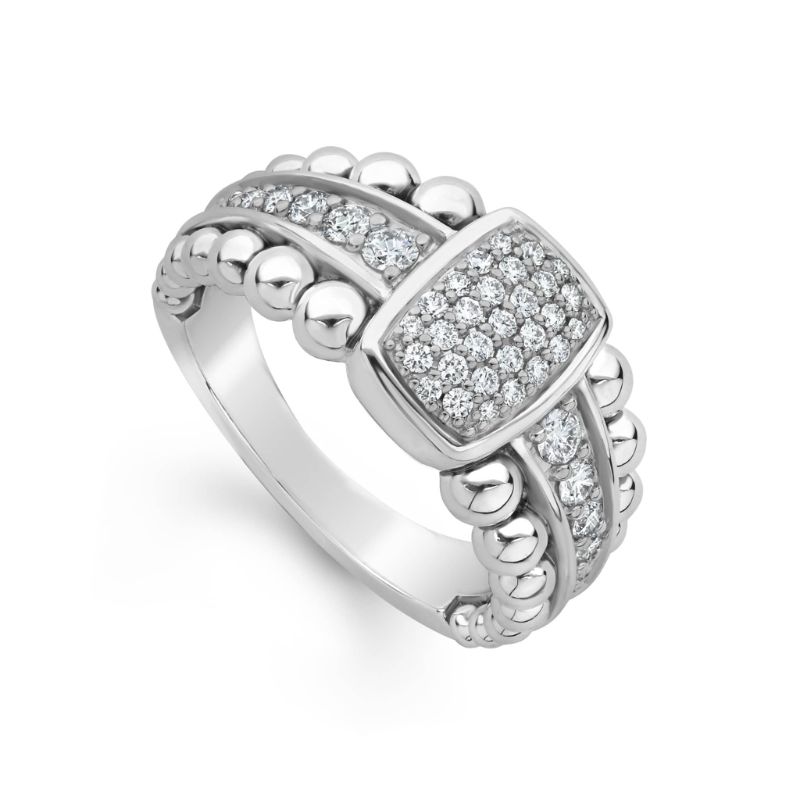 Lagos Sterling Silver Caviar Spark Small Statement Ring