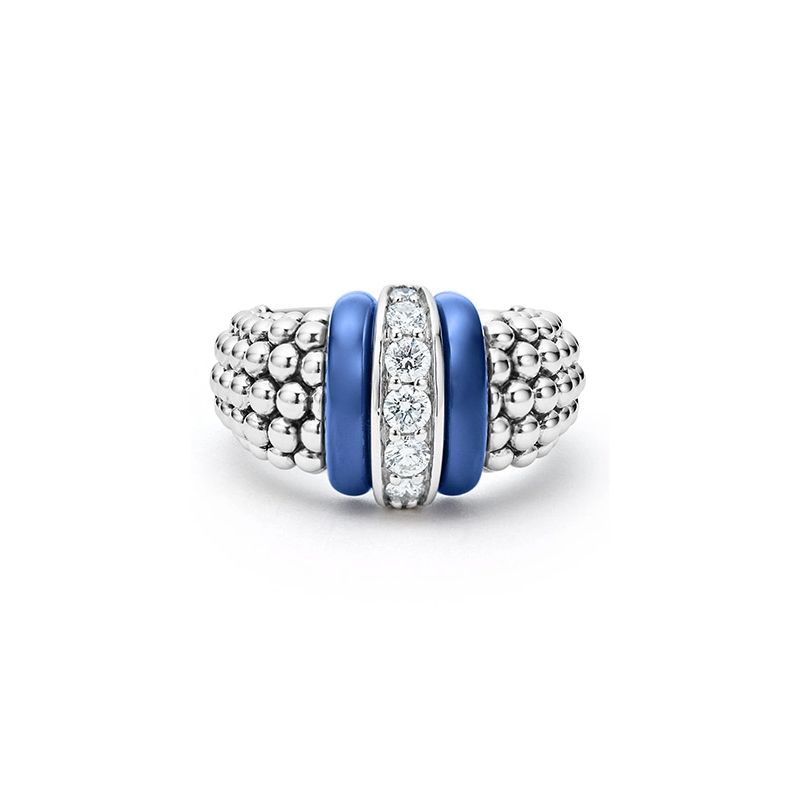 Lagos Sterling Silver Blue Caviar Caviar Ring