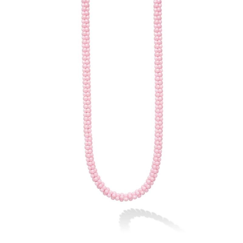 Lagos Pink Ceramic Beaded 5mm Rope Necklace
