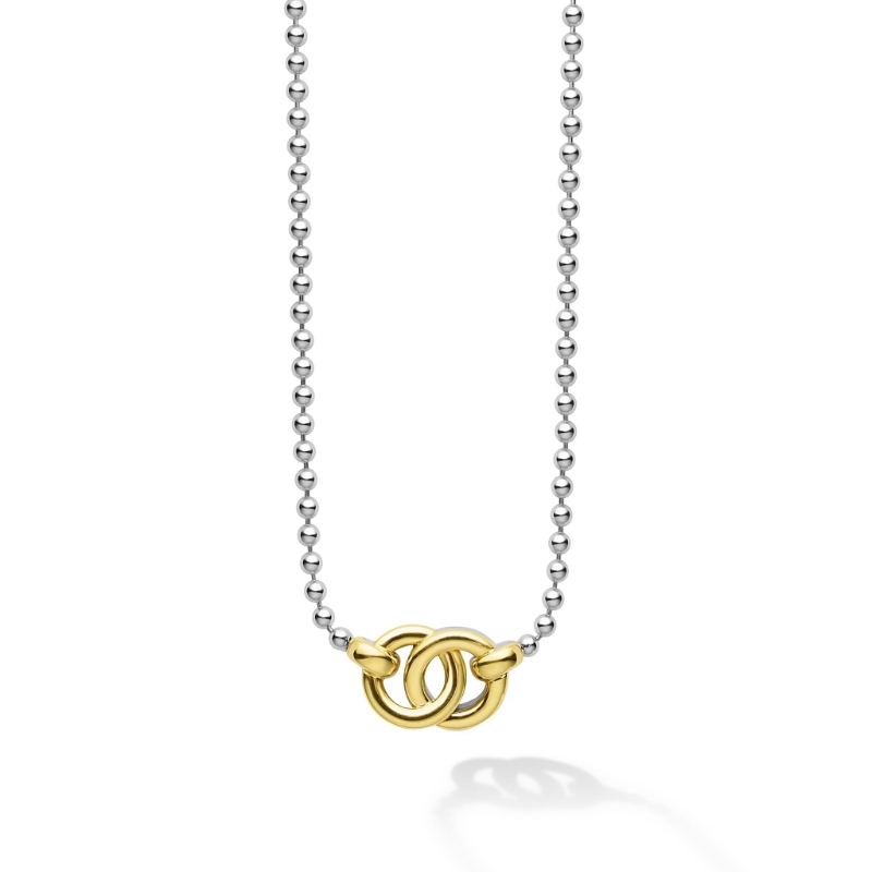 Lagos Signature Caviar Interlocking Pendant Necklace