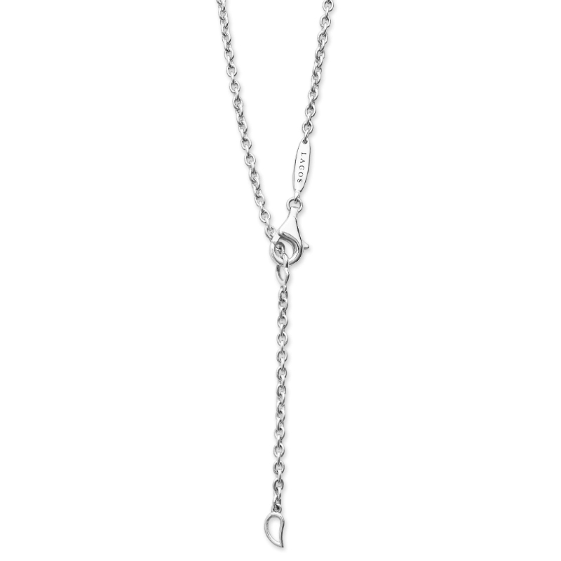 Lagos Caviar Lux Two-Tone Link Diamond Pendant Necklace