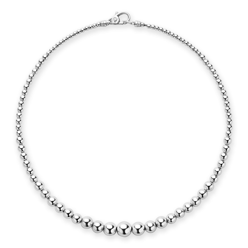 Lagos Caviar Bubbly 3-9mm Petite Graduated Bead Necklace