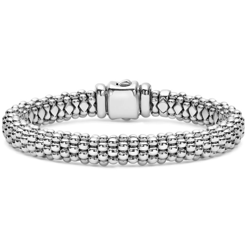 Lagos Silver Caviar Oval Rope Bracelet 7"