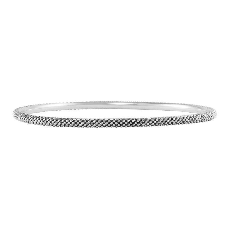 Lagos Sterling Silver Signature Caviar Beaded Round Bangle Bracelet