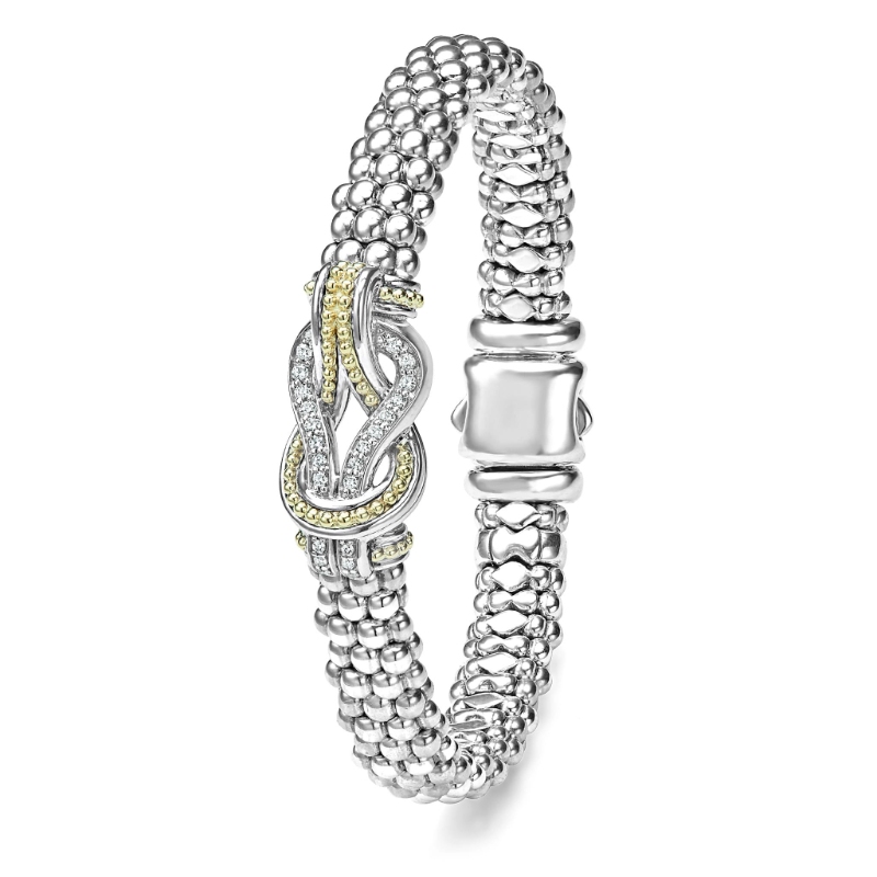 Lagos Newport Two-Tone Knot Caviar Diamond Bracelet