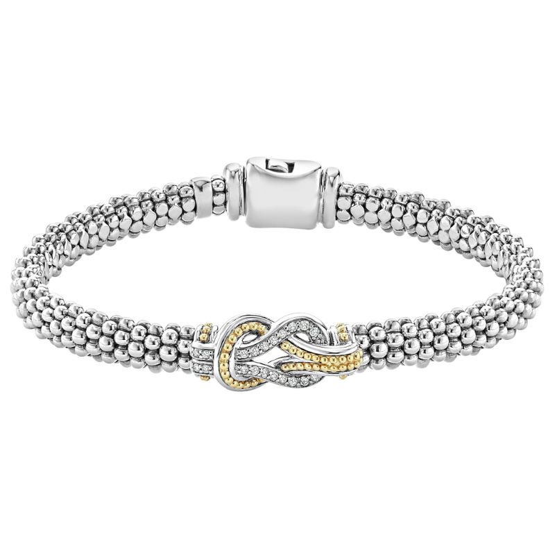Lagos Sterling Silver And 18K Yellow Gold Newport Knot Rope Bracelet