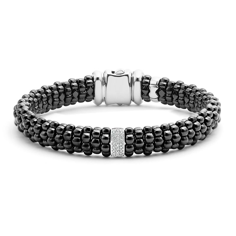 Lagos Sterling Silver Black Caviar Ceramic Beaded Bracelet