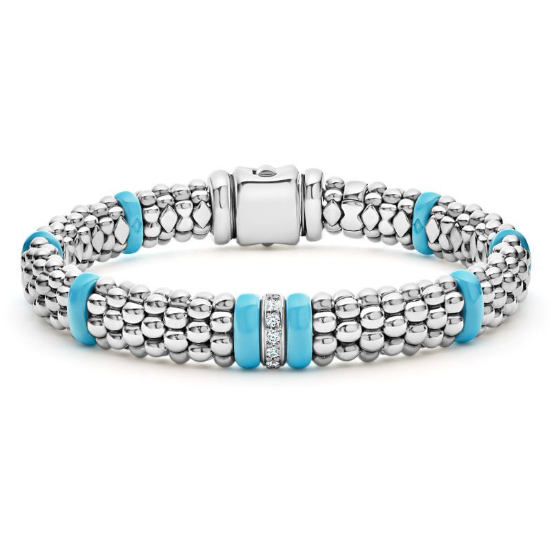 Lagos Sterling Silver Blue Caviar Rope Bracelet