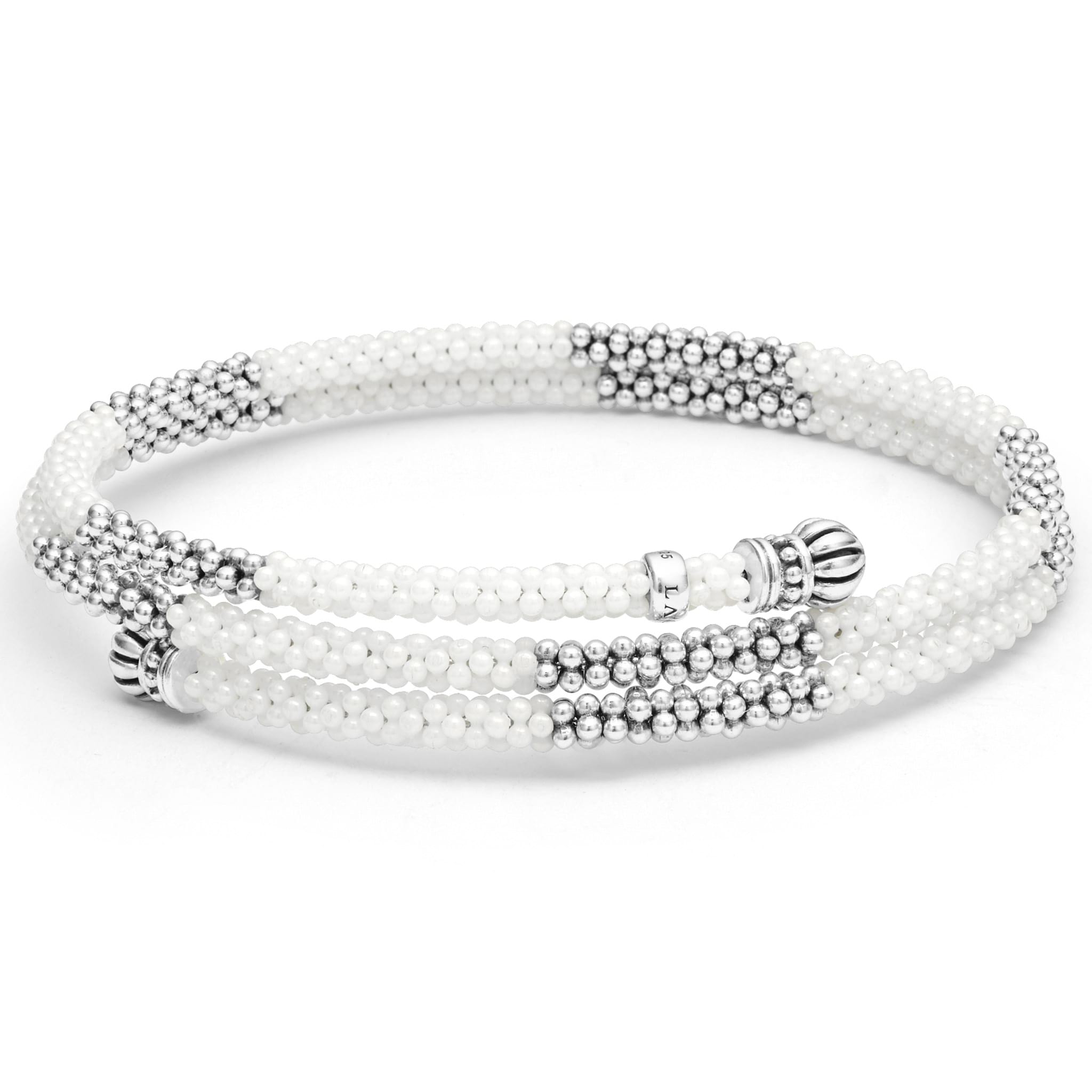 Lagos Sterling Silver White Ceramic Beaded Wrap Bracelet