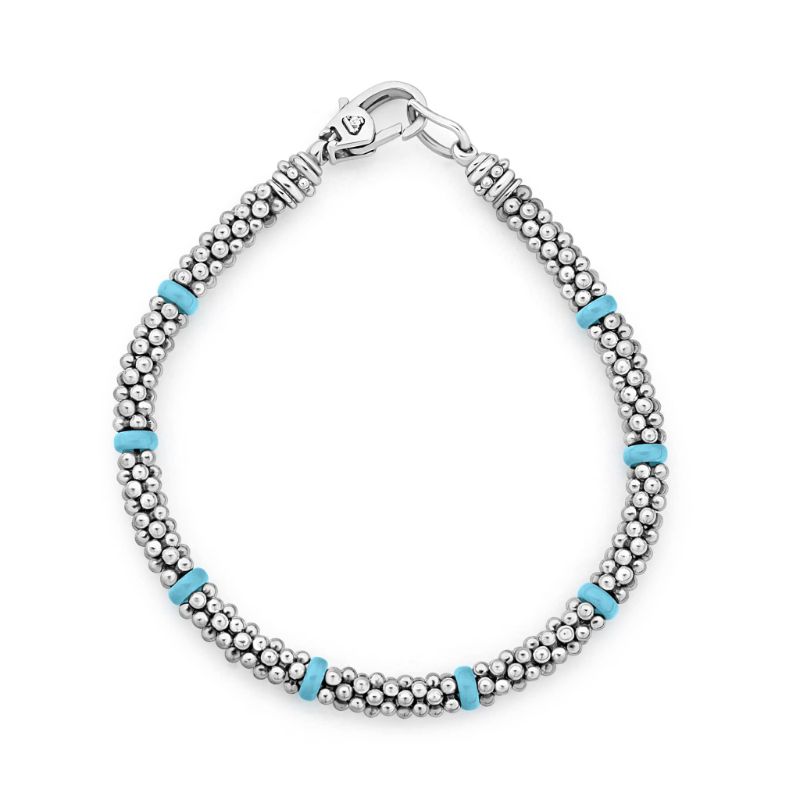 Lagos Sterling Silver Blue Caviar Rope Bracelet