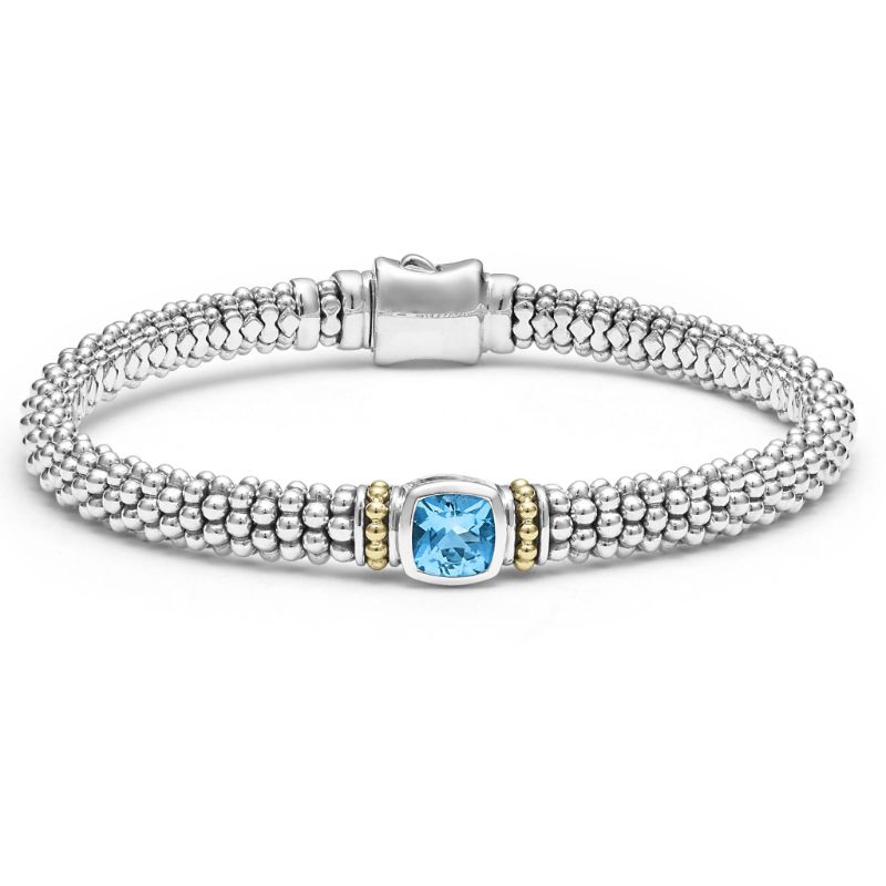 Lagos Sterling Silver And 18K Yellow Gold Caviar Color Rope Bracelet