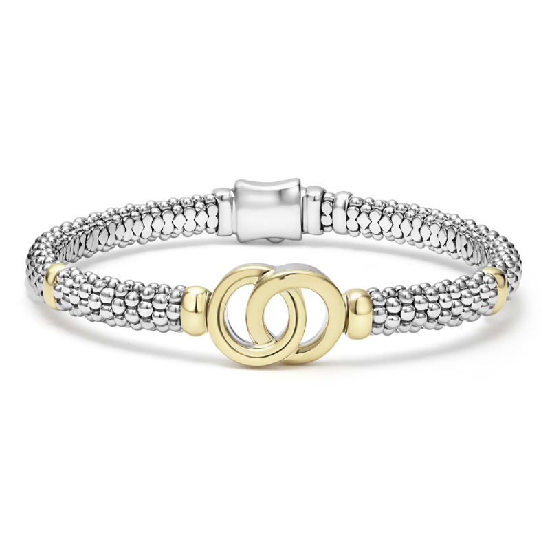 Lagos Sterling Silver And 18K Yellow Gold Signature Caviar Caviar Bracelet