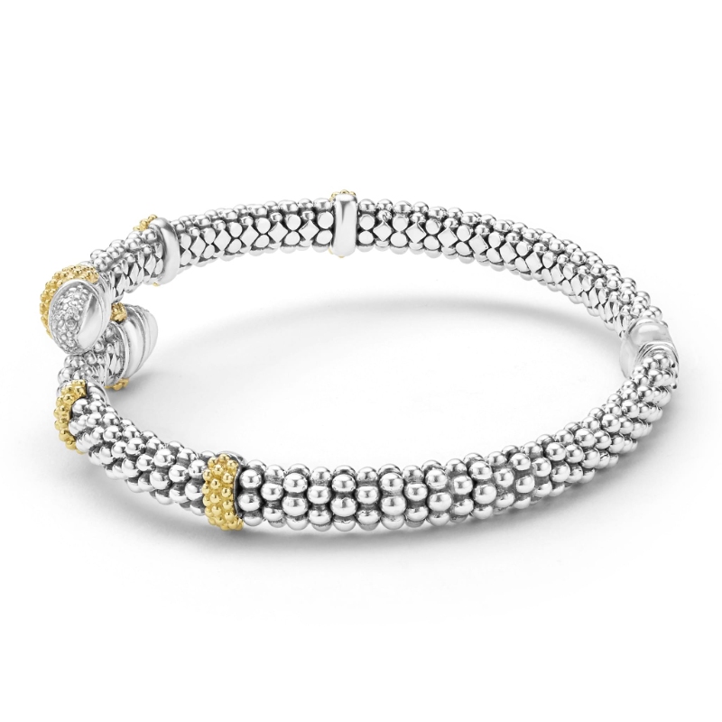 Lagos Caviar Lux 5mm Two-Tone Caviar Versa Bypass Bracelet