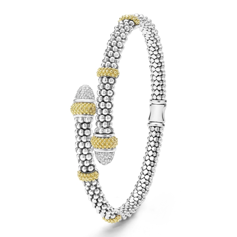 Lagos Caviar Lux 5mm Two-Tone Caviar Versa Bypass Bracelet
