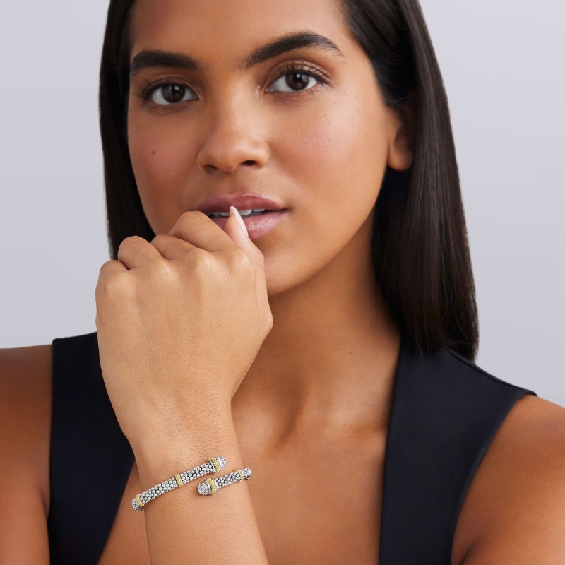 Lagos Caviar Lux 5mm Two-Tone Caviar Versa Bypass Bracelet