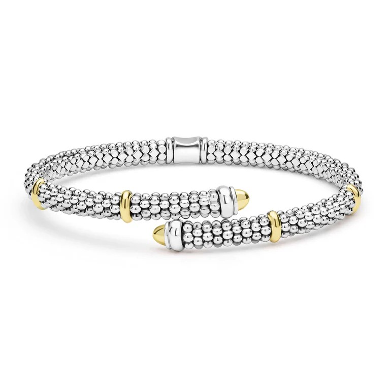 Lagos Signature Caviar 5mm Two-Tone Caviar Versa Bypass Bracelet