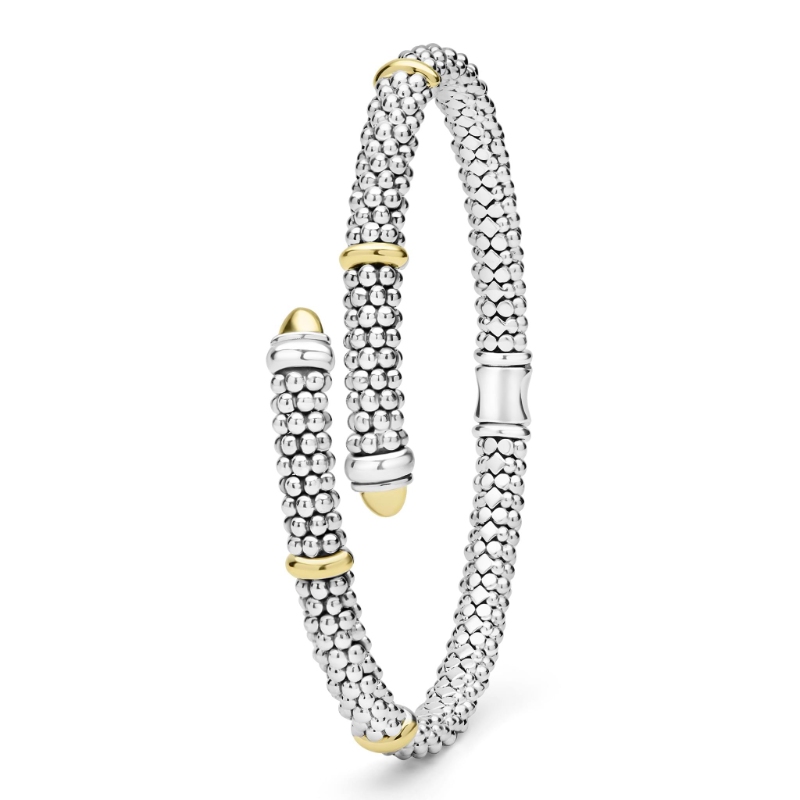 Lagos Signature Caviar 5mm Two-Tone Caviar Versa Bypass Bracelet