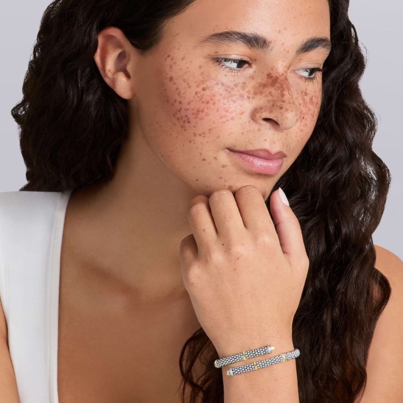 Lagos Signature Caviar 5mm Two-Tone Caviar Versa Bypass Bracelet