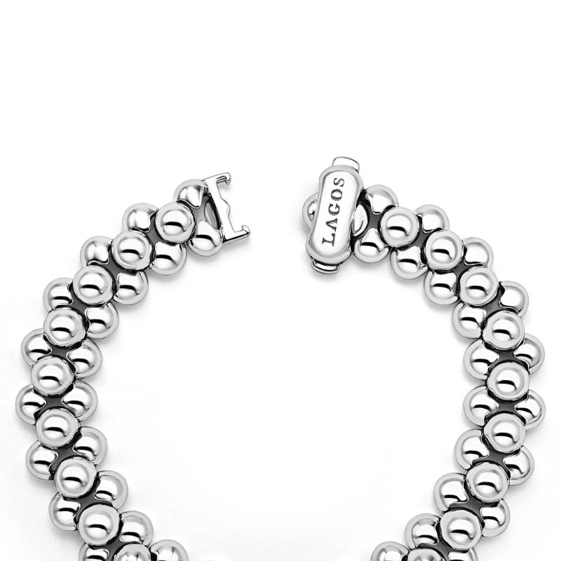 Lagos Caviar Bubbly 12mm Three Row Beaded Statement Bracelet