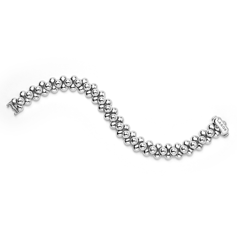 Lagos Caviar Bubbly 12mm Three Row Beaded Statement Bracelet