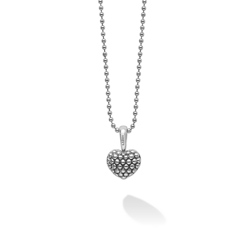 Lagos Signature Caviar Caviar Beaded Heart Pendant Necklace