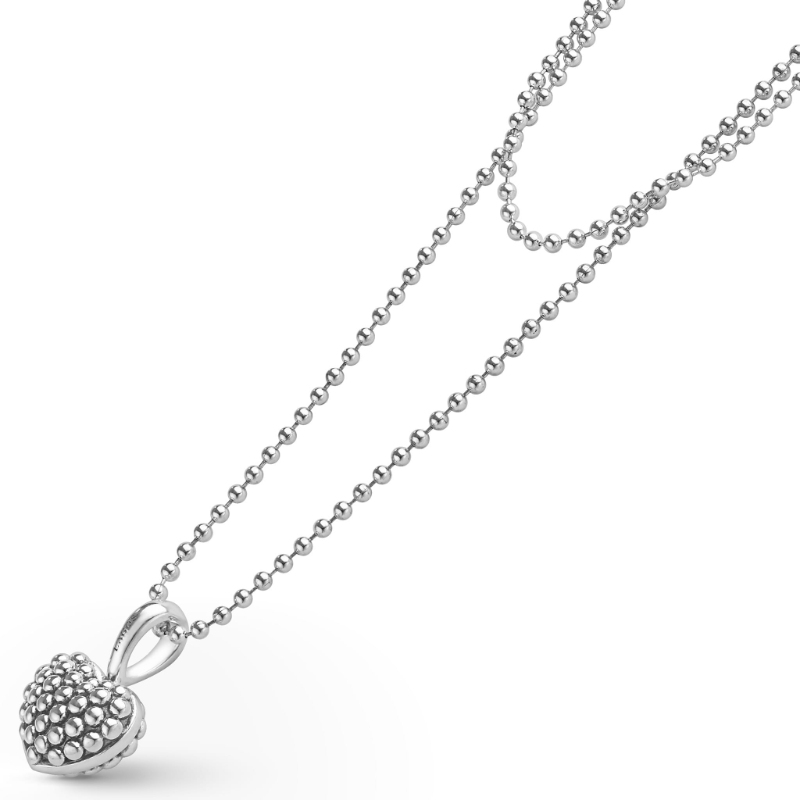 Lagos Signature Caviar Caviar Beaded Heart Pendant Necklace